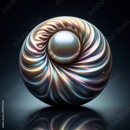 Pearl shell A lustrous iridescent shell with a pearly sheen ofte photo