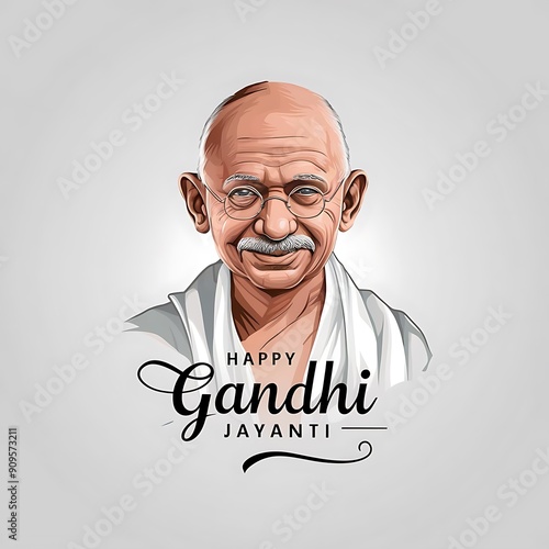 Gandhi Jayanti, Vector illustration Art. Gandhi Jayanti Banner, Gandhi Jayanti Poster, Social Media Poster.
 photo