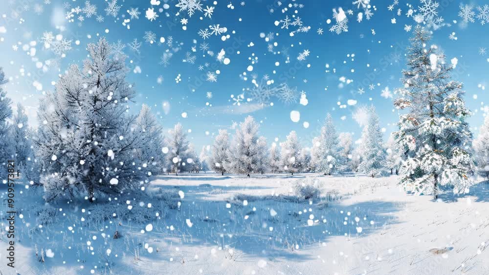 Winter Wonderland With Snowflakes Winter Wonderland With Snowflakes