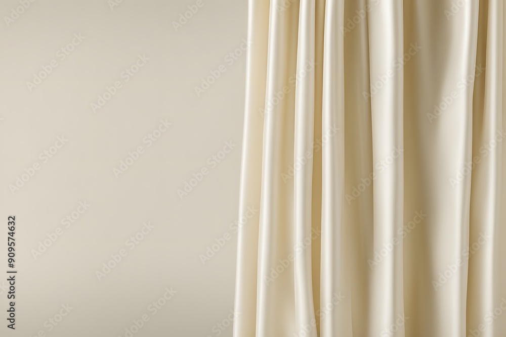 Classic ivory silk curtain with a smooth refined texture, AI Generated Classic ivory silk curtain with a smooth refined texture, AI Generated