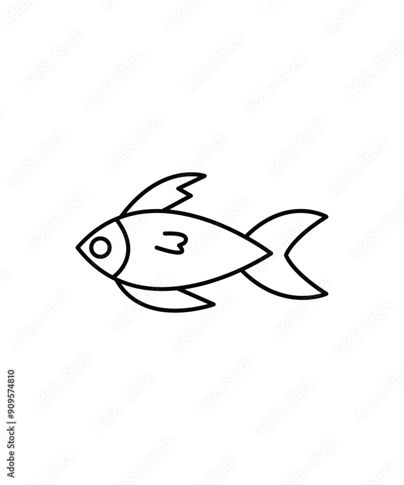 fish icon, vector best line icon. fish icon, vector best line icon.