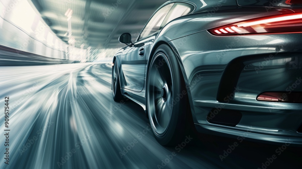 Speeding Through the Tunnel: A Sports Car in Motion Speeding Through the Tunnel: A Sports Car in Motion