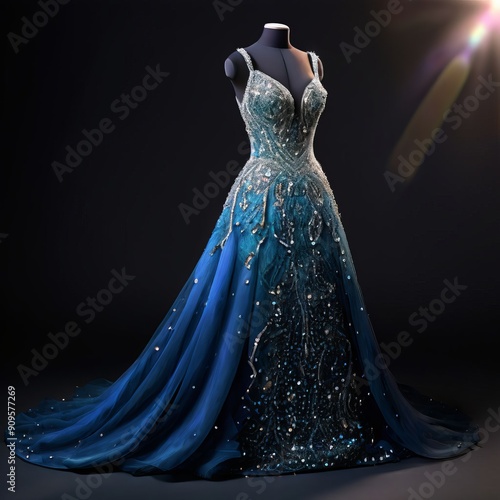 sparkling evening gown an elegant gown embellished with sparklin photo