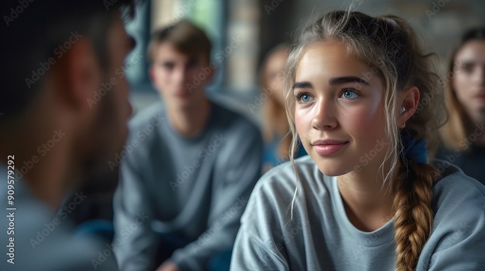 custom made wallpaper toronto digitalSupportive Coach Encouraging Young Athlete's Mental Health Journey During Team Bonding Session