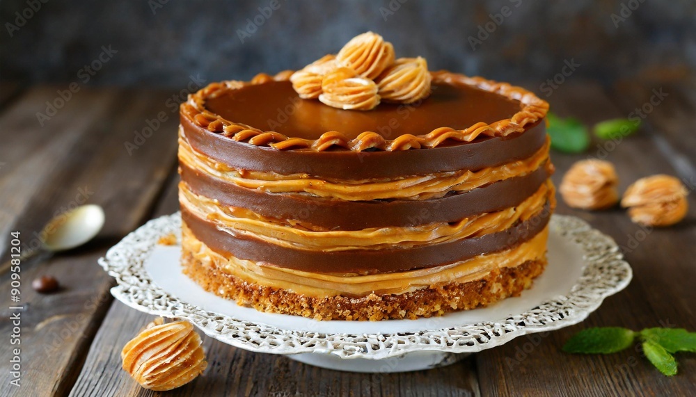 Tasty Dobos Torte: Classic Hungarian Cake Layered with Chocolate Buttercream and Caramel Tasty Dobos Torte: Classic Hungarian Cake Layered with Chocolate Buttercream and Caramel