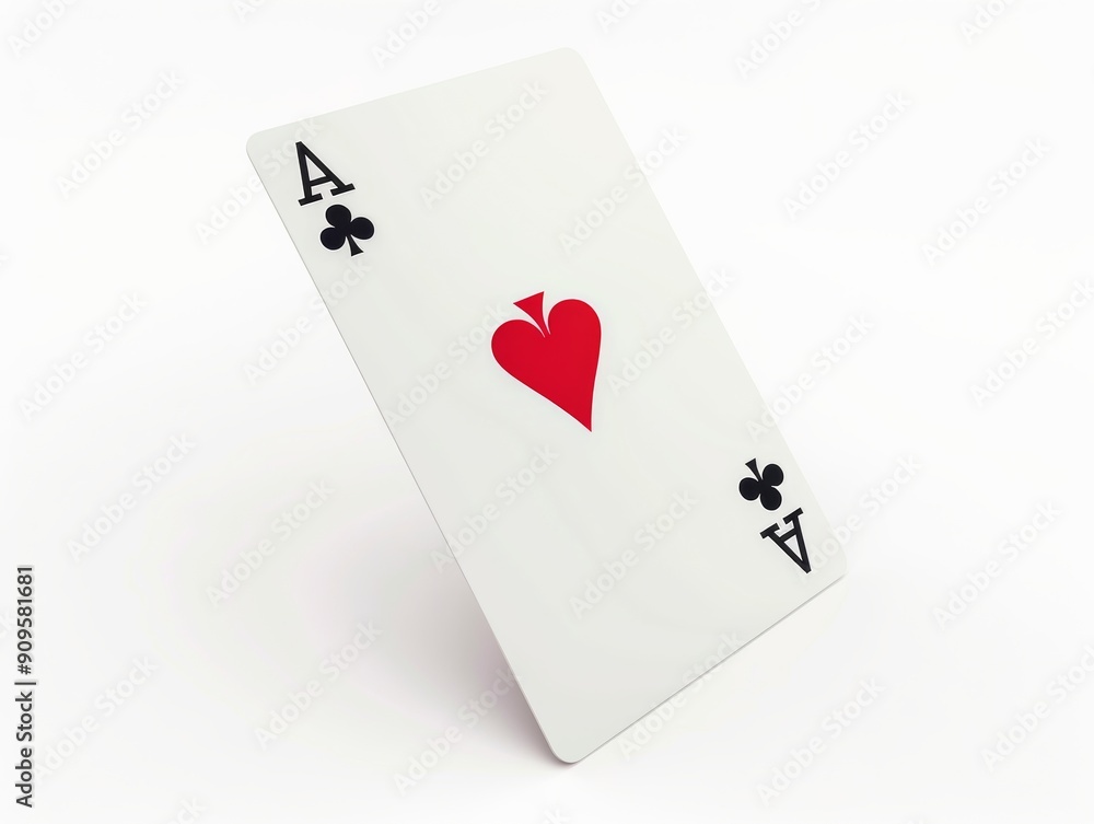 Obraz premium poker card isolated on white backgroun - ai