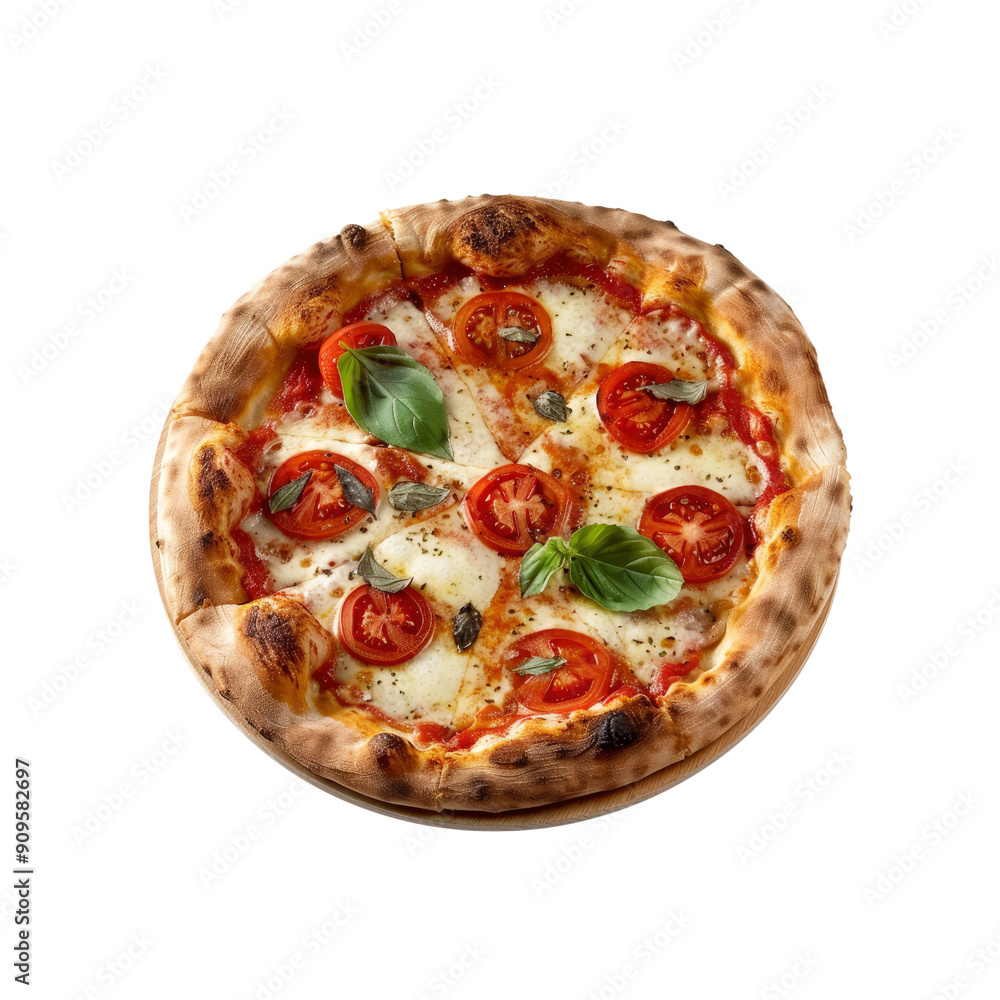 A Delicious Pizza On A White Background, Isolated A Delicious Pizza On A White Background, Isolated