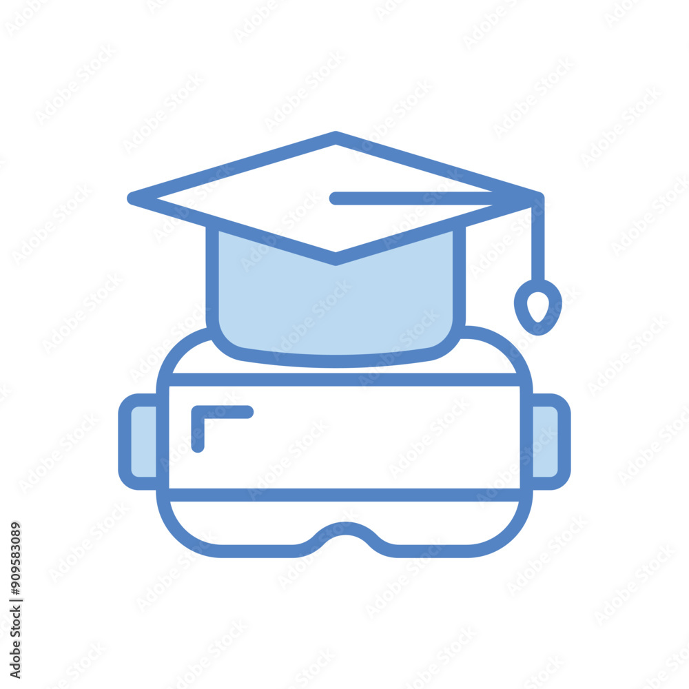 Virtual reality education vector icon Virtual reality education vector icon