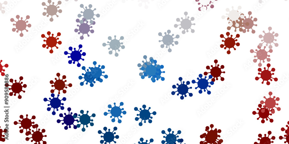 Light blue, yellow vector backdrop with virus symbols. Light blue, yellow vector backdrop with virus symbols.