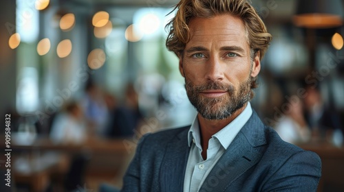 Confident Business Professional Engaging With Colleagues in Modern Office Environment During Daytime Meeting