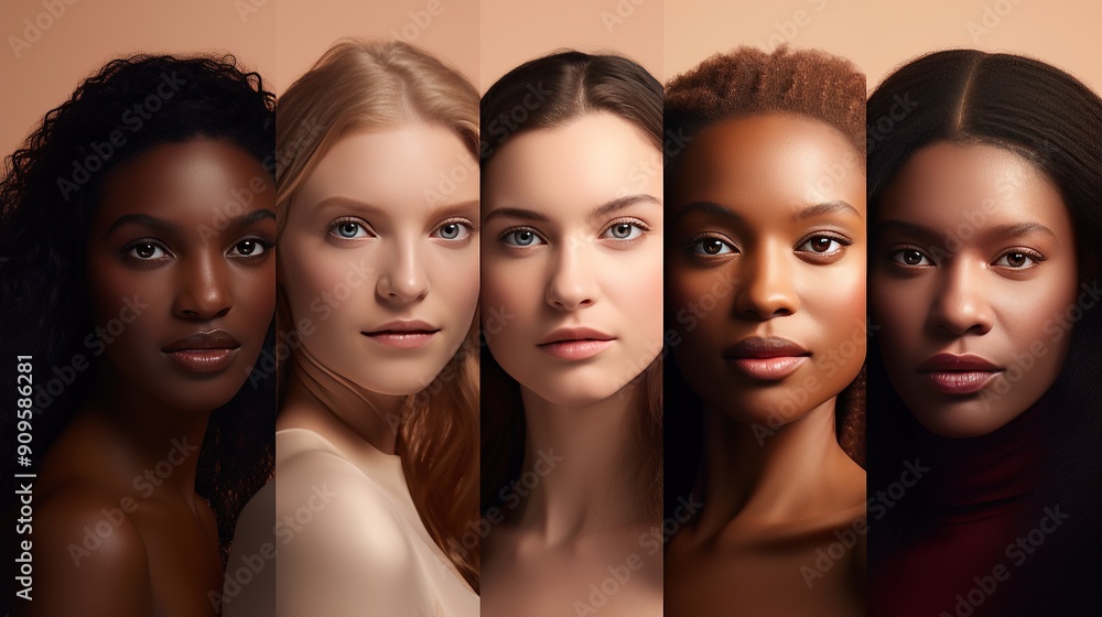 Obraz premium Diversity in Beauty: A Collage of Faces