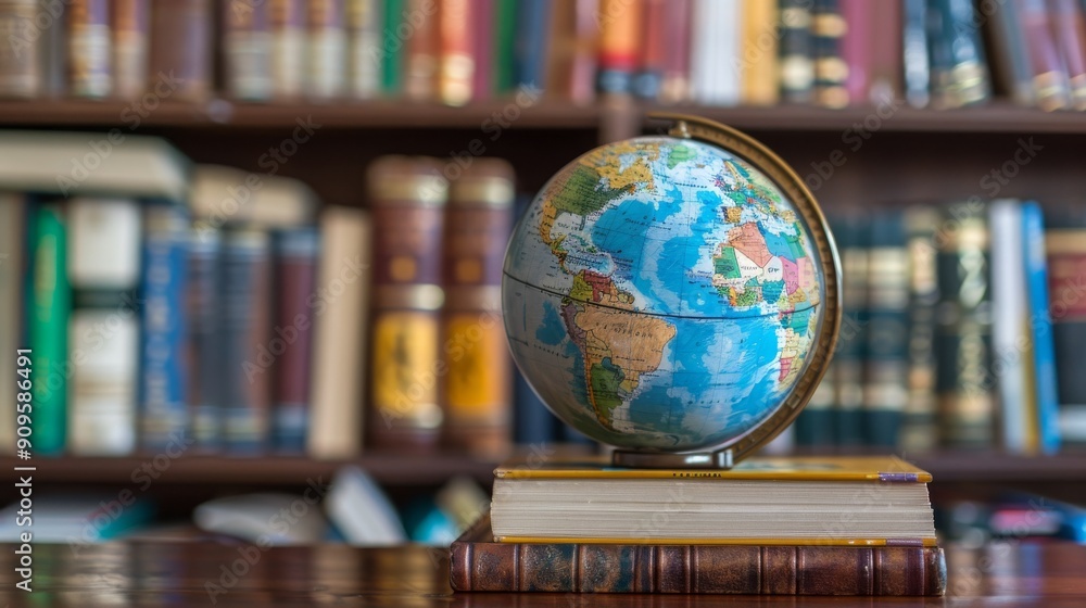 globe in the library globe in the library