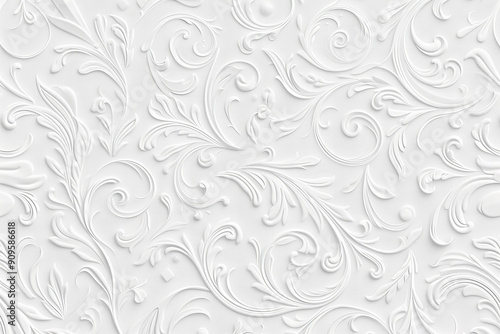 Elegant White Wedding Background with Silk Flowers and Ribbons for Invitations, Cards, and Decor - Copy Space for Text