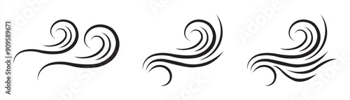 wind and wave icon vector illustration