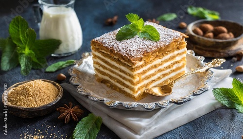 Tasty Trilece: Albanian Three-Milk Cake with a Rich and Creamy Texture photo