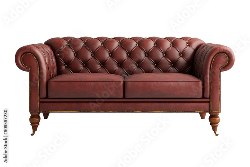 Vintage Brown Leather Chesterfield Sofa