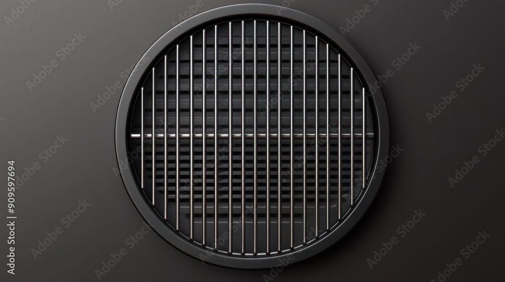 Circular Grill on a Black Background Circular Grill on a Black Background