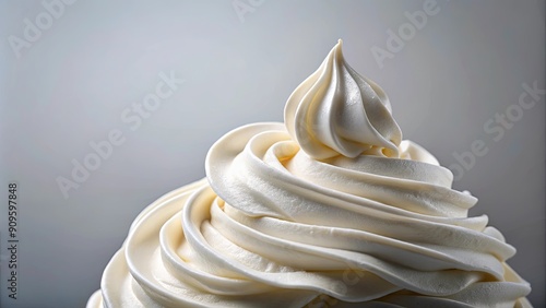 Whipped cream with a smooth texture, isolated on background, whipped cream, dessert, topping, fluffy, creamy, sweet, treat