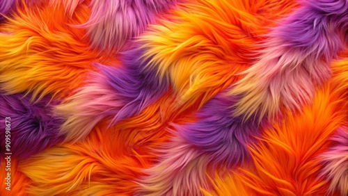 Vibrant orange, pink and purple furry background design, fur, colorful, detailed, texture, vibrant, orange, pink, purple