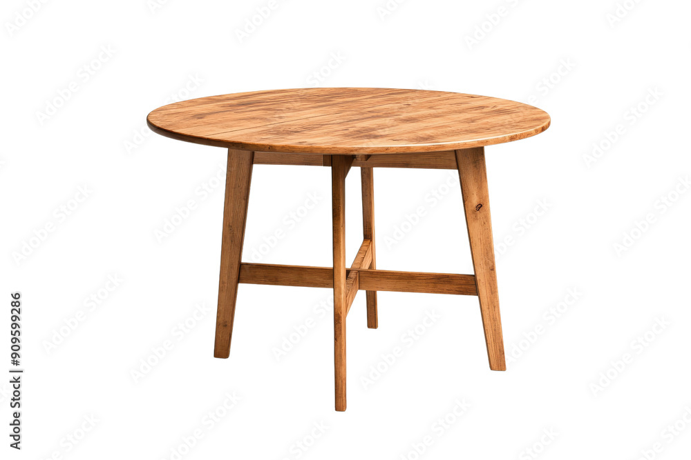 Round wooden table with a simple design Round wooden table with a simple design