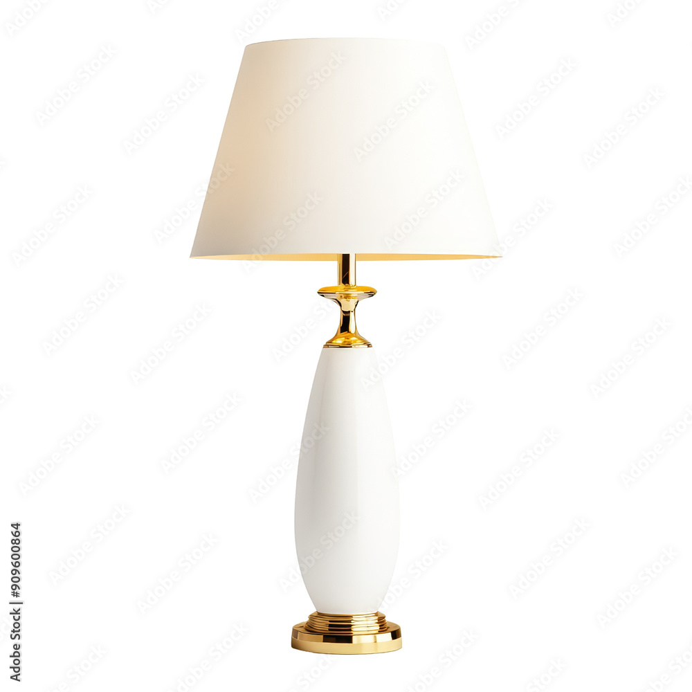 Obraz premium White Table Lamp with Gold Accents