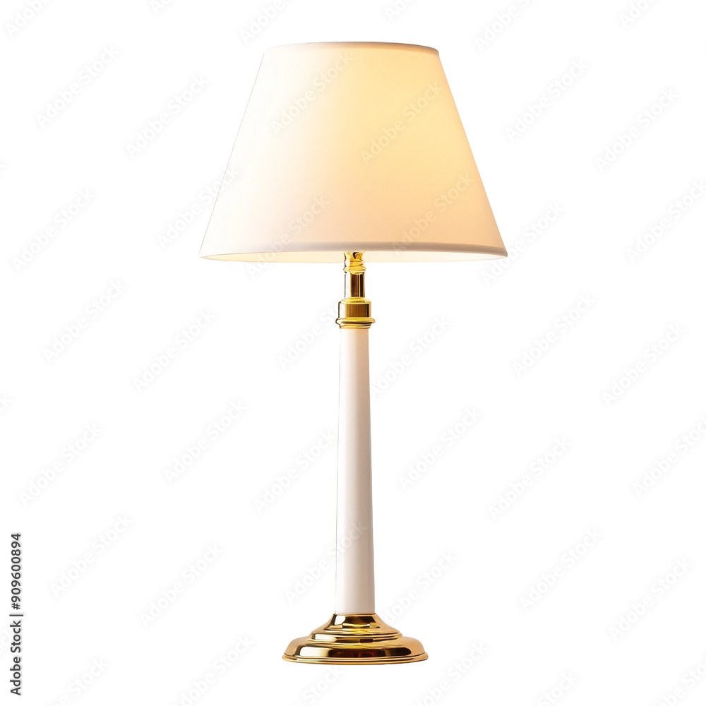 White Table Lamp with Gold Base White Table Lamp with Gold Base