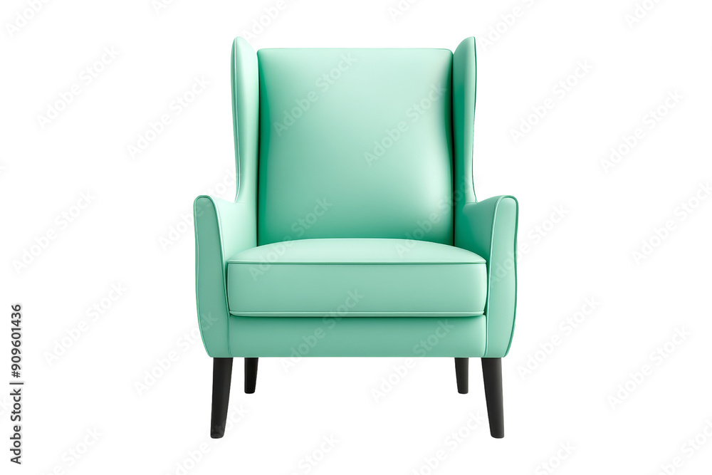 Fototapeta premium Mint Green Upholstered Armchair
