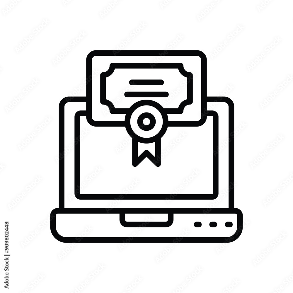 Online course certificate vector icon Online course certificate vector icon