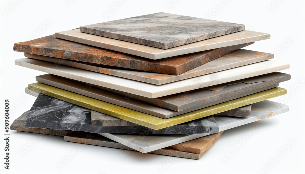 Stack of Various Marble and Stone Tiles Stack of Various Marble and Stone Tiles