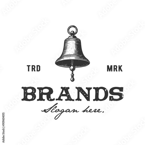 bell vintage logo hand drawn vector template illustration 