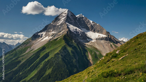 landscape with lake and mountains