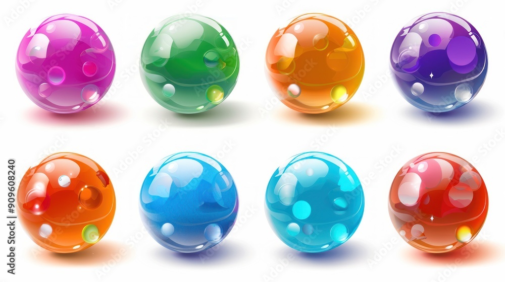Collection of Colorful Glowing Spheres Collection of Colorful Glowing Spheres