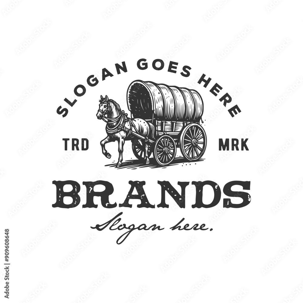 Φωτογραφία oregon trail vintage logo hand drawn vector template illustration