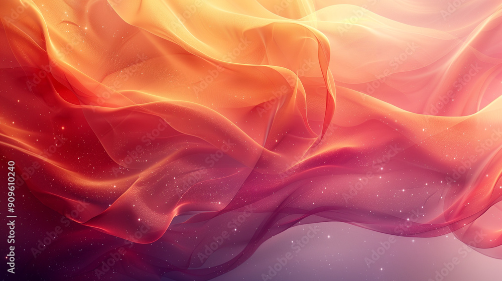 Obraz premium vibrant gradient background with warm colors and smooth transitions, creating a serene and flowing abstract design with starry accents