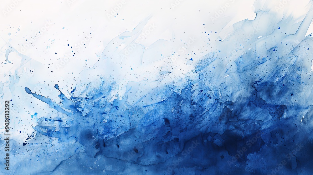 Beautiful abstract watercolor background with cobalt gradient, showcasing a vivid and artistic splash of colors blending seamlessly in a dynamic 16:9 aspect ratio. Perfect for creative design Beautiful abstract watercolor background with cobalt gradient, showcasing a vivid and artistic splash of colors blending seamlessly in a dynamic 16:9 aspect ratio. Perfect for creative design