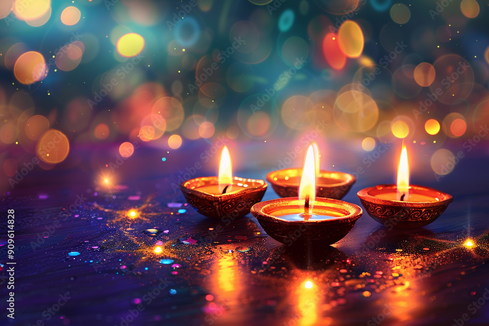 Beautiful greeting card with bright holiday composition for happy and celebrate Diwali Beautiful greeting card with bright holiday composition for happy and celebrate Diwali