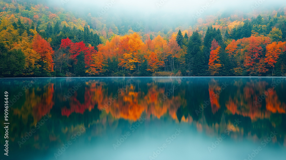Obraz premium autumn landscape with lake