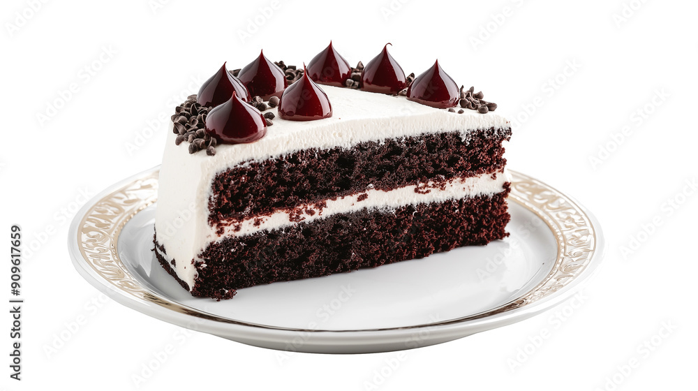 Black forest cake closeup isolated transparent Black forest cake closeup isolated transparent
