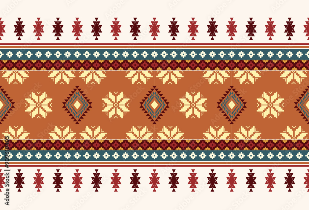 abstract Traditional geometric ethnic fabric pattern ornate elements with ethnic patterns design for textiles, rugs, clothing, sarong, scarf, batik, wrap, embroidery, print, curtain, carpe abstract Traditional geometric ethnic fabric pattern ornate elements with ethnic patterns design for textiles, rugs, clothing, sarong, scarf, batik, wrap, embroidery, print, curtain, carpe