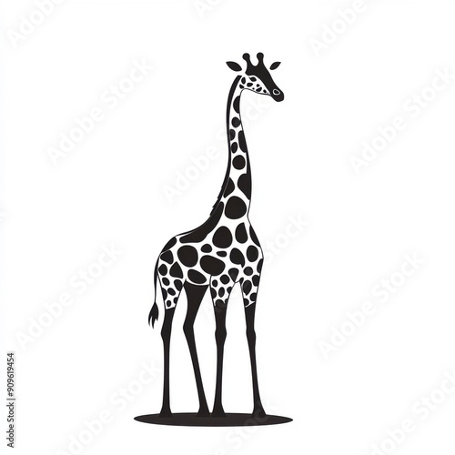 Elegante Giraffe in Schwarz-Weiß