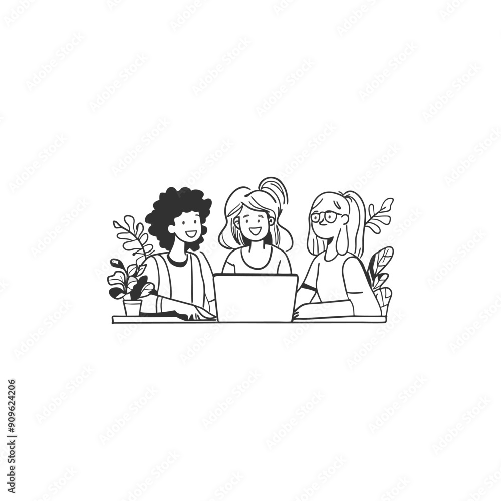 group of Students discussing or Business people working using laptop teamwork concept group of Students discussing or Business people working using laptop teamwork concept