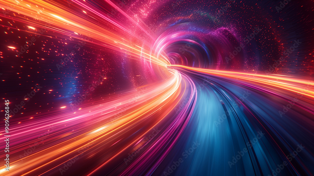 vibrant abstract tunnel with dynamic lines and bright colors creating a sense of high-speed motion and energy in a futuristic scene vibrant abstract tunnel with dynamic lines and bright colors creating a sense of high-speed motion and energy in a futuristic scene
