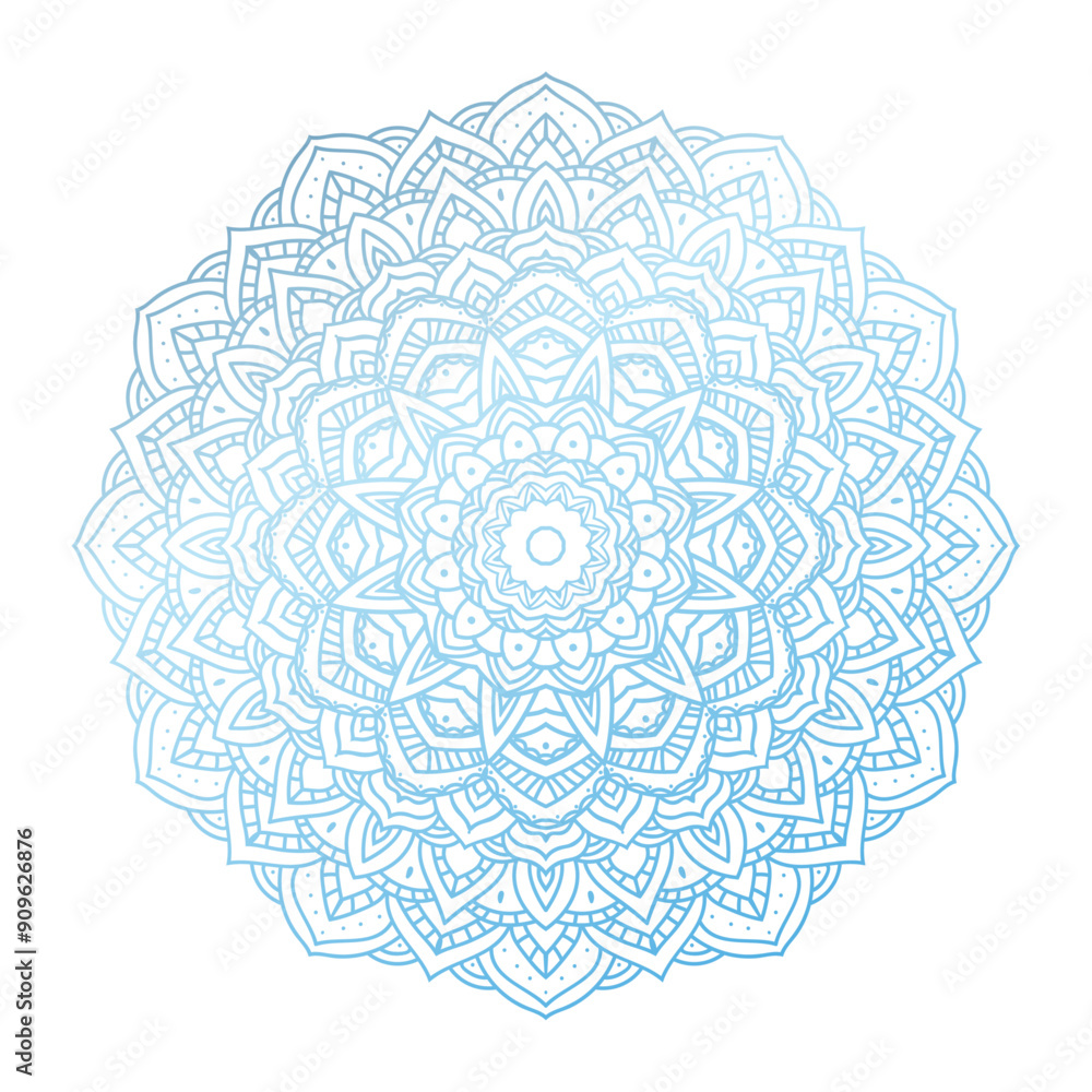 Modern mandala background with colorful style illustration on white Modern mandala background with colorful style illustration on white