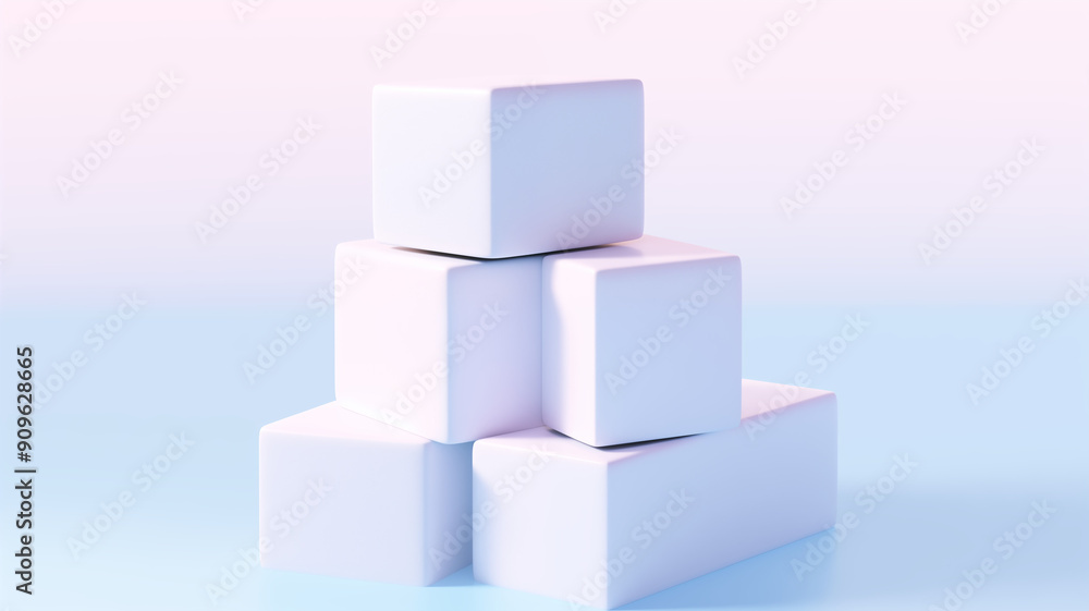 3D Render Illustration of Marble Cubes Stacked with Soft Shadows on a Pastel Blue Background, Concept of Modern Luxury and Simplicity. Generative AI 3D Render Illustration of Marble Cubes Stacked with Soft Shadows on a Pastel Blue Background, Concept of Modern Luxury and Simplicity. Generative AI
