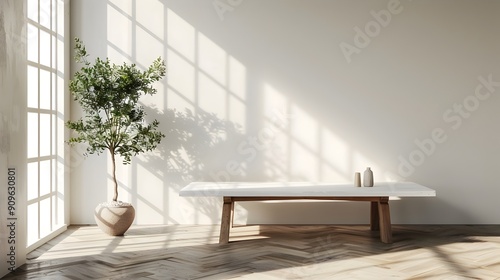 Bright and Minimalist Studio Table for Professional Product Showcase