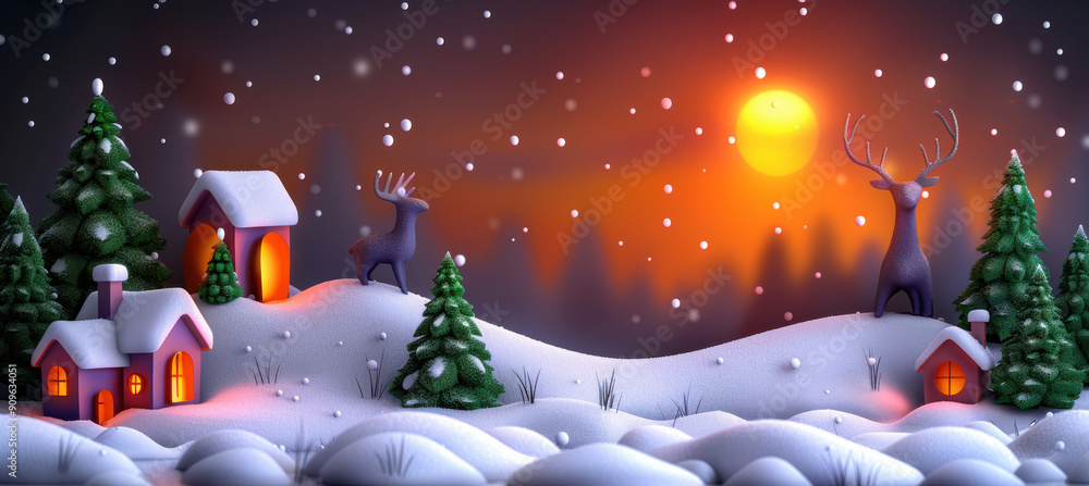 Fototapeta premium Festive Green Holiday Design