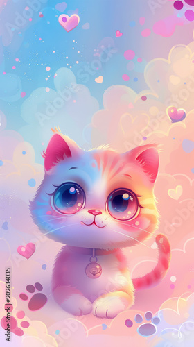 Instagram style cute cat poster, can be used as store/online store poster/advertising background, mobile phone wallpaper