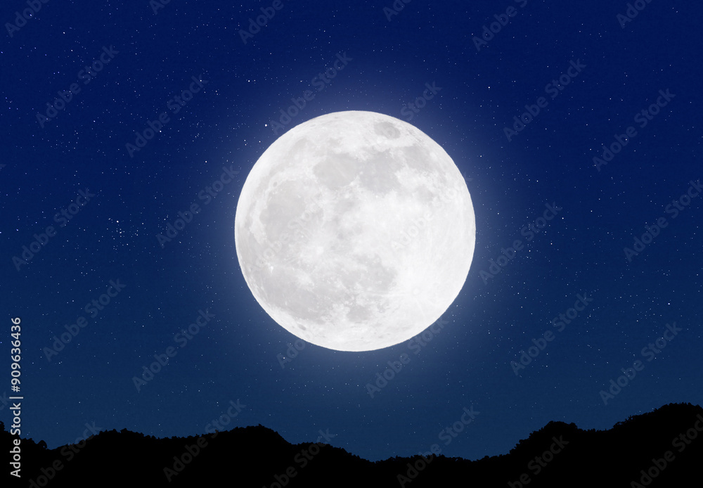 Fototapeta premium 星空と満月