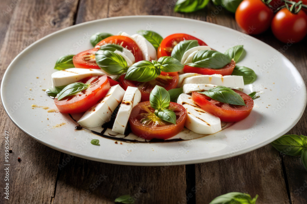 Caprese salad, Tomato mozzarella, generated by artificial intelligence Caprese salad, Tomato mozzarella, generated by artificial intelligence