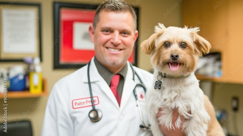 Veterinarian caring for a pet, highlighting compassion and expertise in animal health Veterinarian caring for a pet, highlighting compassion and expertise in animal health